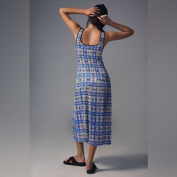 Anthropologie Dhruv Kapoor Plaid Midi Dress XL $210 - Picture 3 of 8